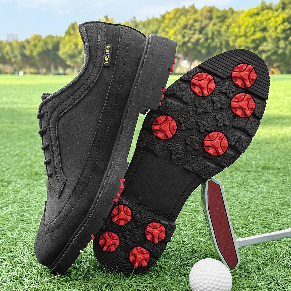 Men's Large Non-slip Spiked Golf Shoes, Size 39-49, Black/White Comfortable Training Footwear