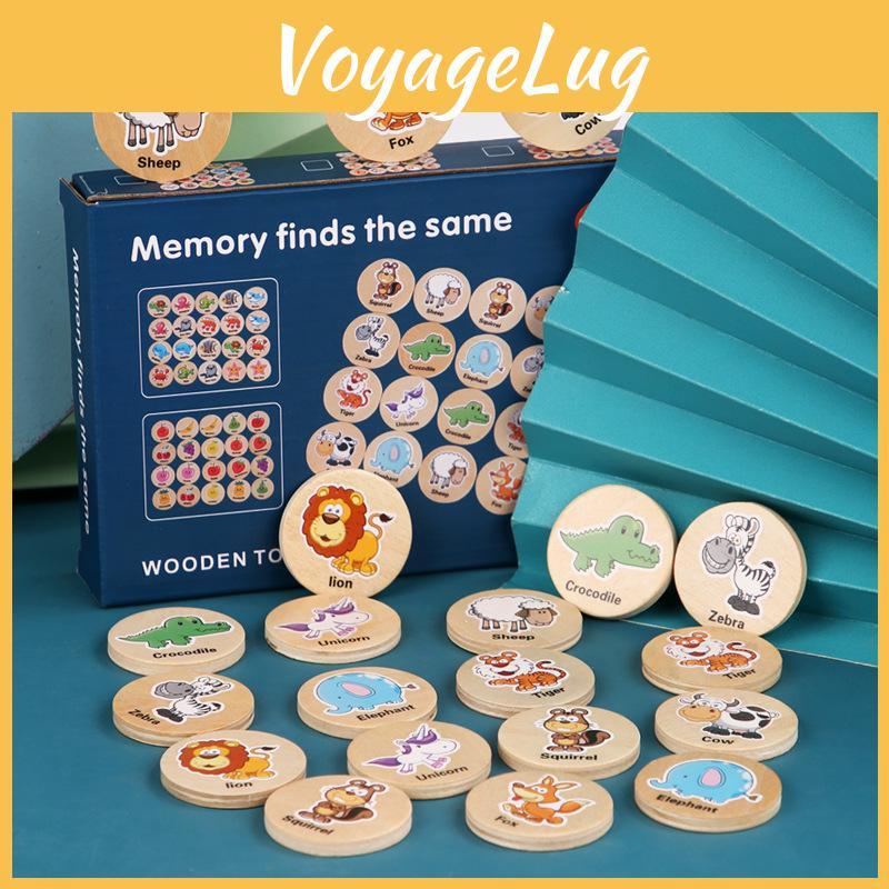 Educational Wooden Matching Puzzle For Children With Forest Animal Theme Fruit