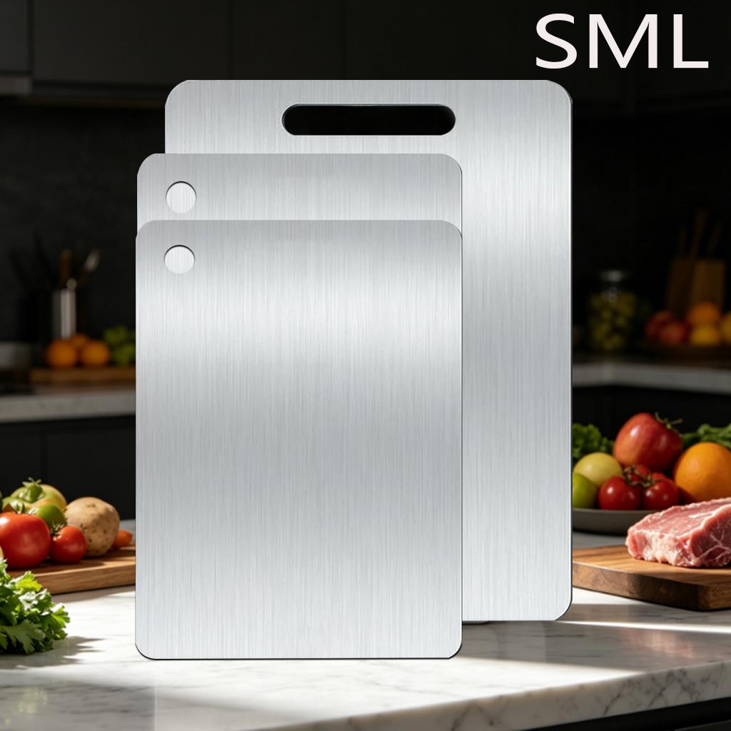 304 Stainless Steel Cutting Board Household Kitchen Food Double-Sided Cutting Board for Cutting Fruit Vegetable Chopping Board