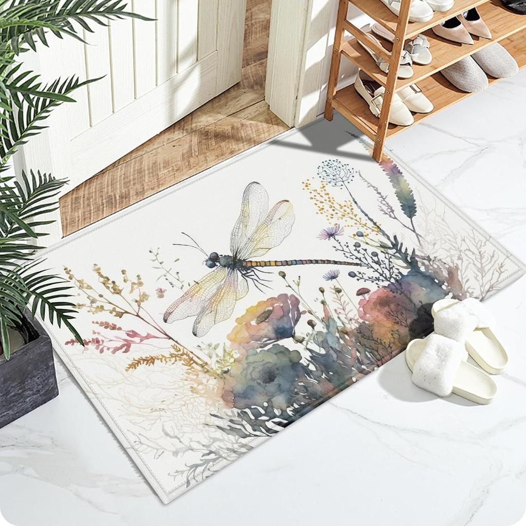 Kürbis Ahornbaum Herbst Herbstblätter Teppich Matte Teppich Thanksgiving Waschbar Rutschfest Heimdekoration für Badezimmer Küche Innen