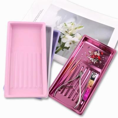 Stainless Steel Cosmetic Plate Multifunctional Nail Art Plate Durable Storage Tray For Nail Salon