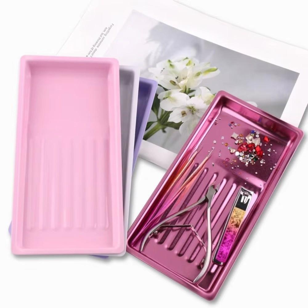 Stainless Steel Storage Tray Multifunctional Nail Art Plate Durable Metal Tray  For Nail Salon
