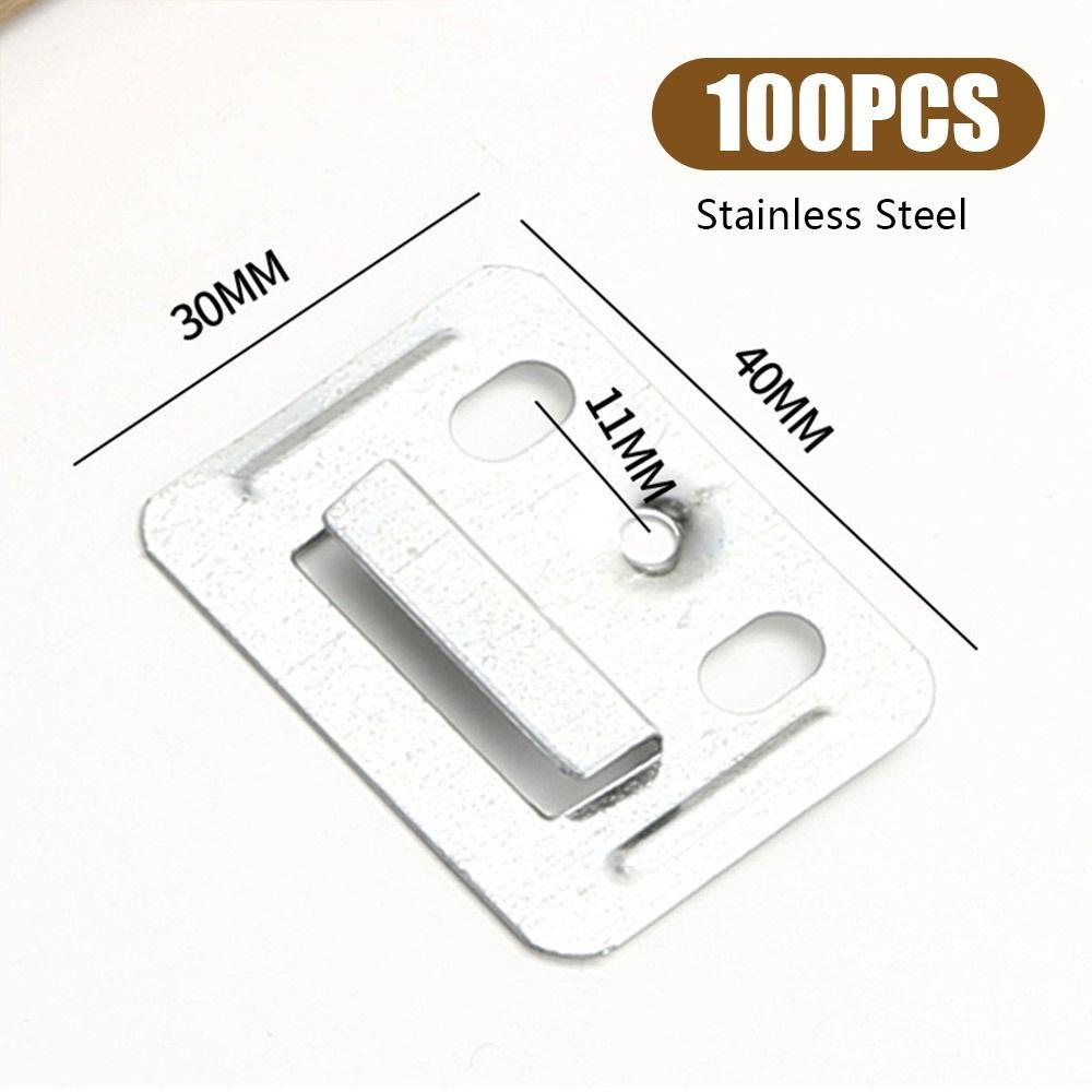 100PCS Buckle Hasp Plate Wall Panel Buckle Clamp Fastener Hardware Furniture Wainscot Board Clip