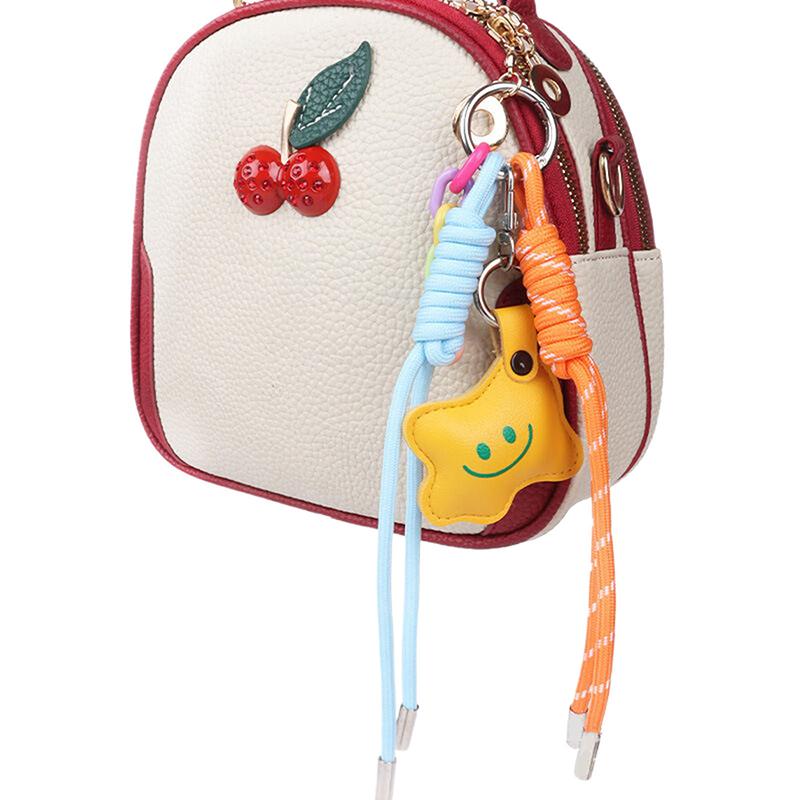Handmade Keychains Diy Bags Pendants Smiling Faces Woven Ropes Cute Accessories Woven Ropes Decorations