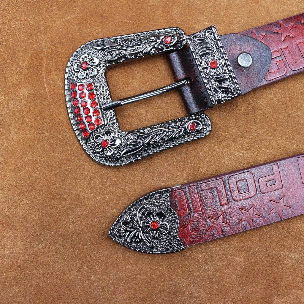 Men's Handmade Retro Leather Belt with Pin Buckle - Versatile for Jeans