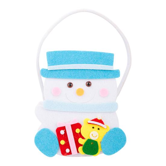 Christmas Gift Bags with Handles Santa Reindeer Snowman Goody Bag Thick Holiday-themed Gift Pouch for Candy Apples Toys