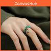 Срібне кільце S925 Зелений Сосновий Будда Лотос Еластичне для Жінок 2024 Простий Стильний Дизайн
