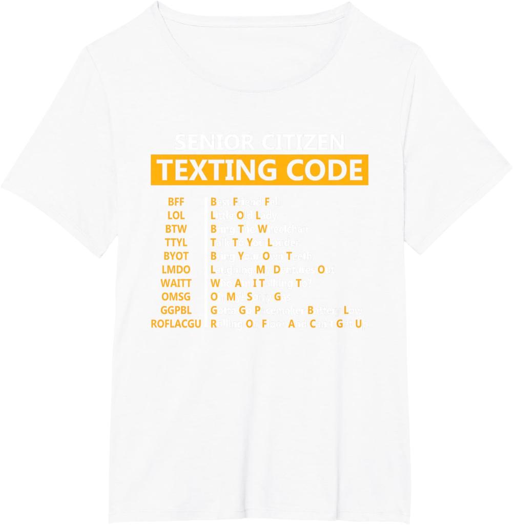 Zabawny Design Kodu SMS dla Seniora Prezent dla Dziadka Koszulka