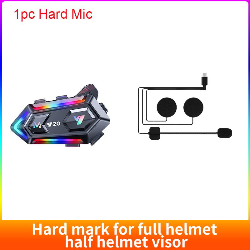 Y20 Motorcycle Helmet Bluetooth Headset BT5.3 Handsfree Call Wireless Noise Reduction Waterproof Headphone with RGB Light