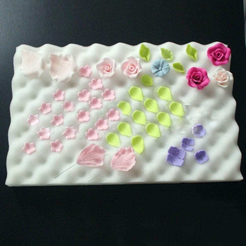2 Teile/satz Fondant Kuchen Schokolade Zucker Blume Trocknen Schaum Dekorieren Backformen Matte Gestaltung Schwamm Pad