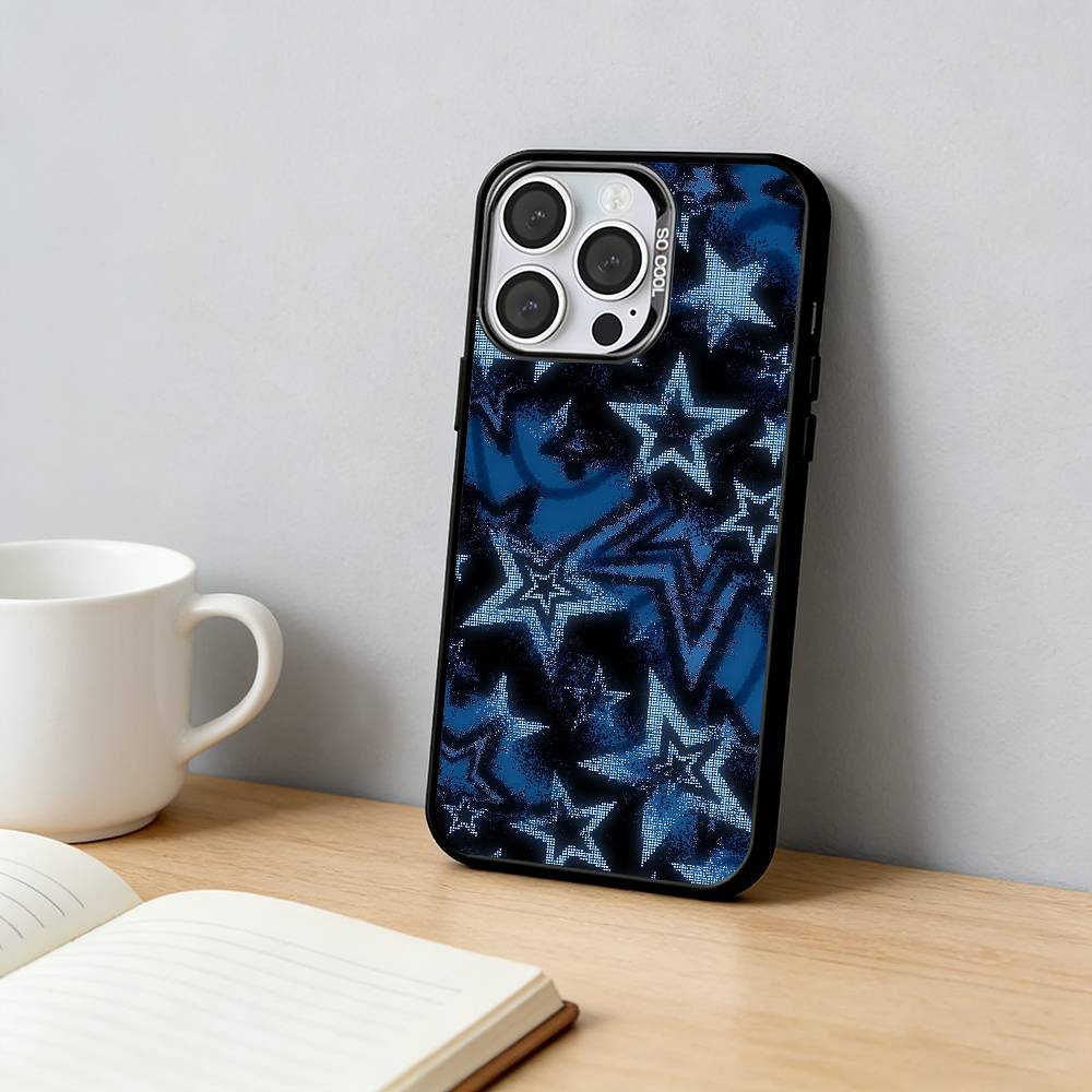 

Creative Star Phone Case For iPhone 17,16,15,14,13,12,11 Plus,Pro Max,XS,Colored Silver Plated Inside Cover iPhone17air