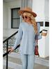 T-shirt da Donna Autunno/Inverno 2023 Girocollo Manica Lunga Ampia con Bottoni