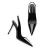 Fashion New Sexy Ultra-high Heels Pointed Sandals Elegant Summer Patent Leather Suspender High Heels Trendy Dress Banquet Women's Shoes