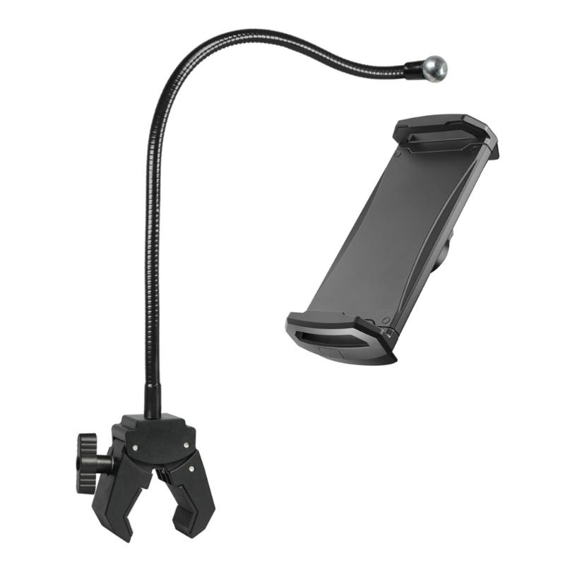 360 Rotating Adjustable Phone Tablets Holder Stand Clamp Mount For Desk Gym Live Streaming With Flexible Hose