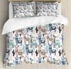 Llama Bedding Set Cute Llama With Candy Cane Hearts Fun Pat 3pcs Duvet Cover Set Bed Set Quilt Cover Pillow Case Comforter Cover