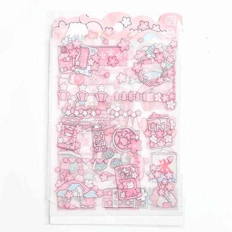 Розовое Девочковое Сердце Матовая Наклейка Украшение Наклейка Наклейки для Дневника Декоративная Наклейка Розовая Наклейка с Блестками Аниме Наклейки