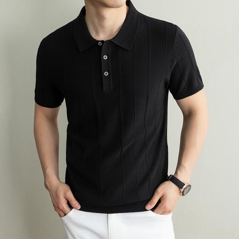 IMAGINEX Men s Business Casual Lyocell Linen Knit Short-Sleeve T-Shirt S