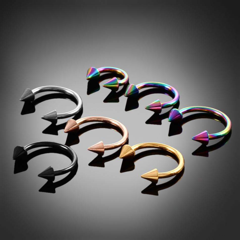 1PC G23 Titanium Nose Rings Lip Eyebrow Piercings Ear Septum Helix Cartilage Piercing Labret Nariz Septum Piercings Body Jewelry