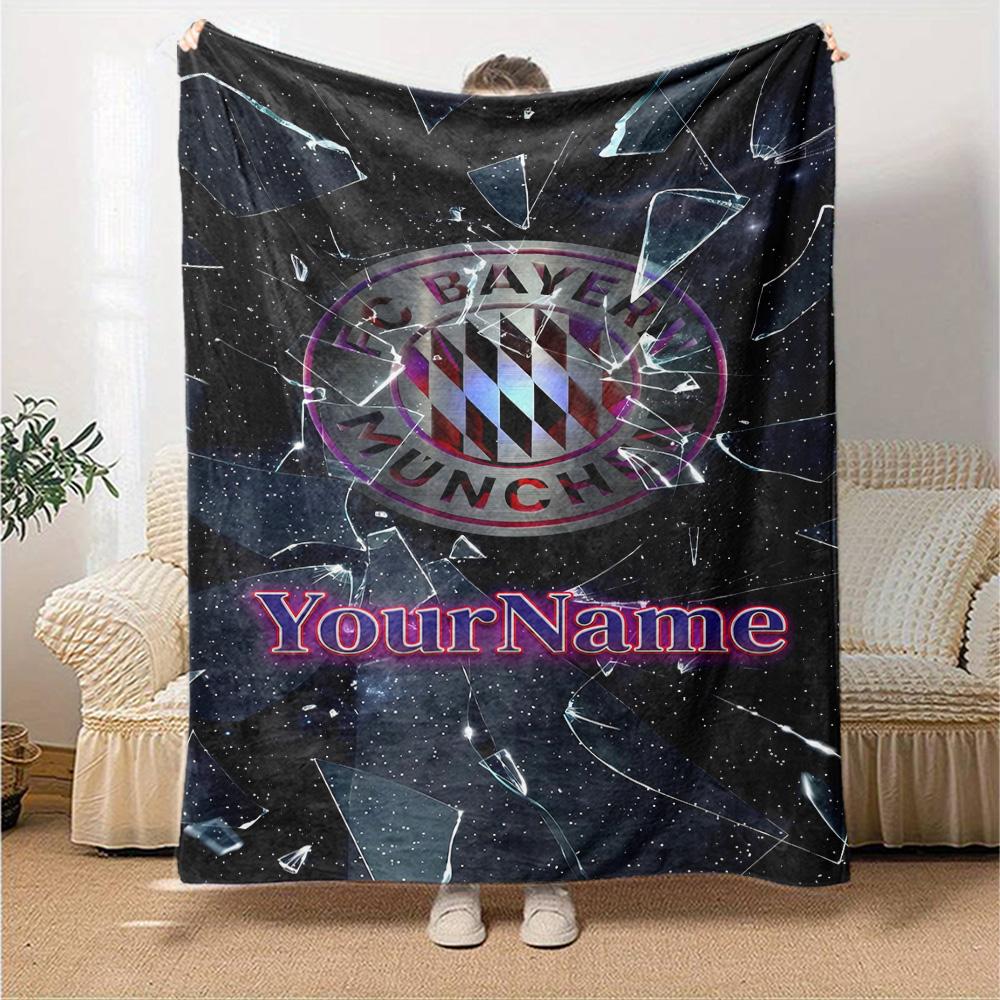 Bayern Munich Customize Text Blanket Multi-purpose Customizable Blanket Ultra-Soft Throw For Chair Picnics Nap Seaside for All Occasions