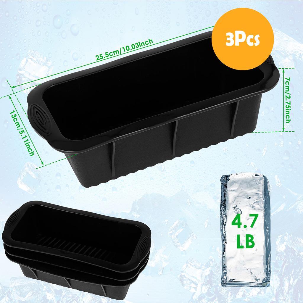 Ice Block Mold Extra Large Ice Box Large Silicone Box with Lid Ice Box 8lbs Ice Cube Maker Dishwasher Safe Ice Bath Chiller