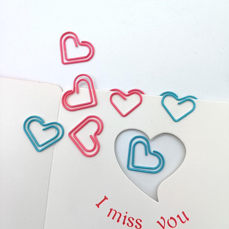 Mini Heart Paper Clips - Valentine's Day Gift Brooch with Cartoon Heart Design