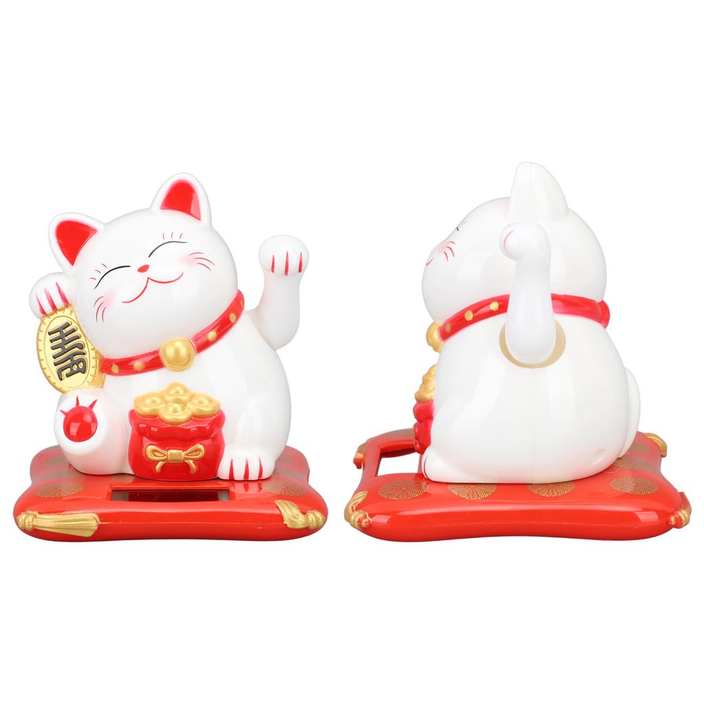 3.5in Fortune Cat Solar Powered Waving Cat Display Decoration for Desktop Home Entrance Car