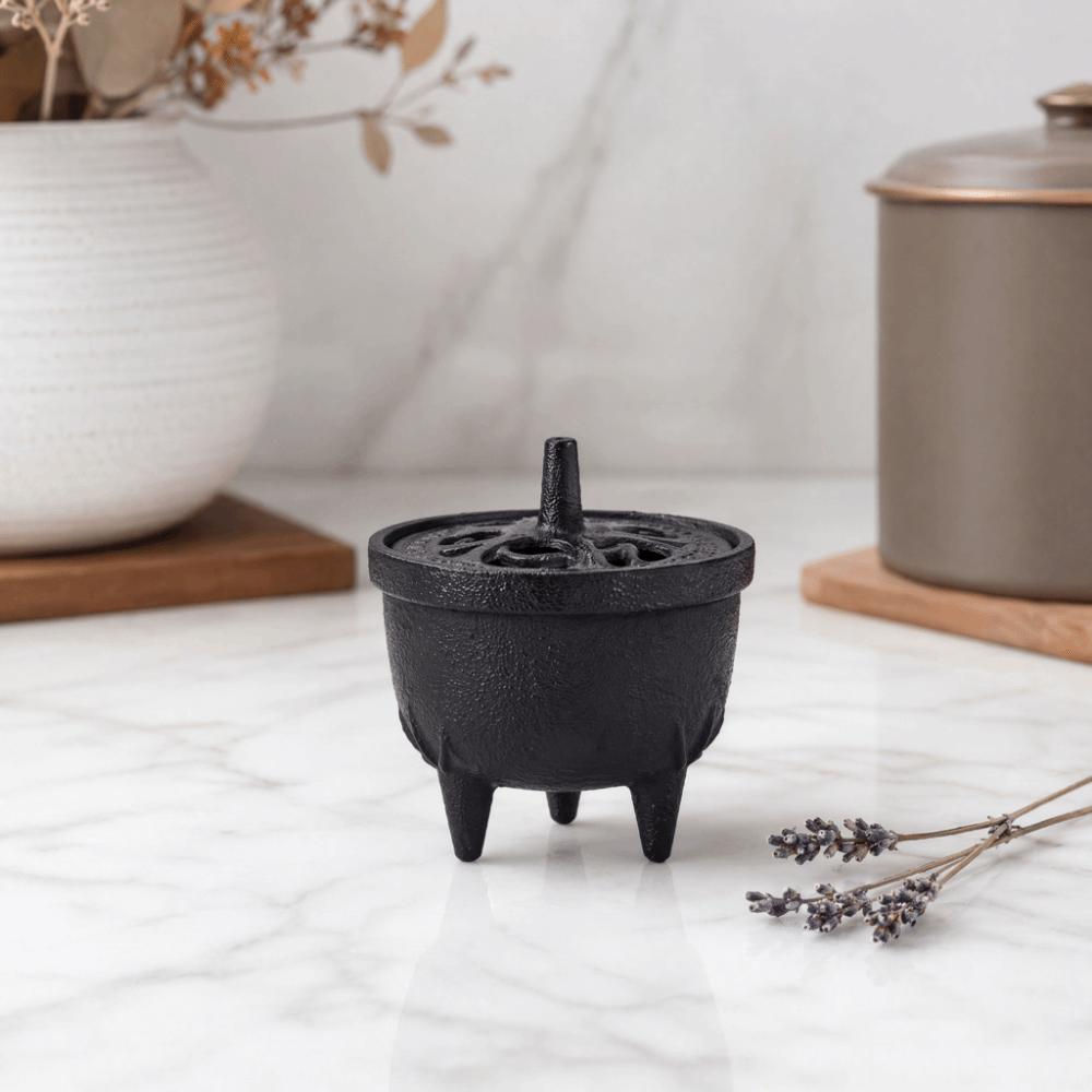 Mini Cast Iron Incense Burner Tripod Heat Resistance Cast Iron Incense Censer Chinese Style