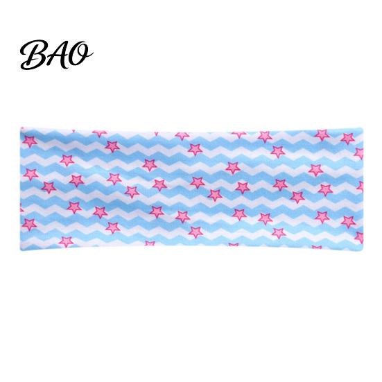Elastic Bangs Holder Bands Wide Headband for Women, Non-Slip Stretchy Hair Band with Star Polyester Sweat Wave Print Yoga Running Sports And