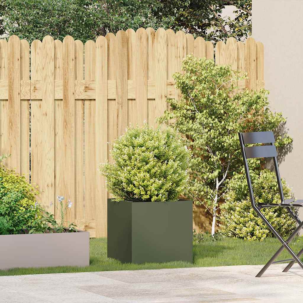 Planter Olive Green 40x40x40 Cm Cold Rolled Steel