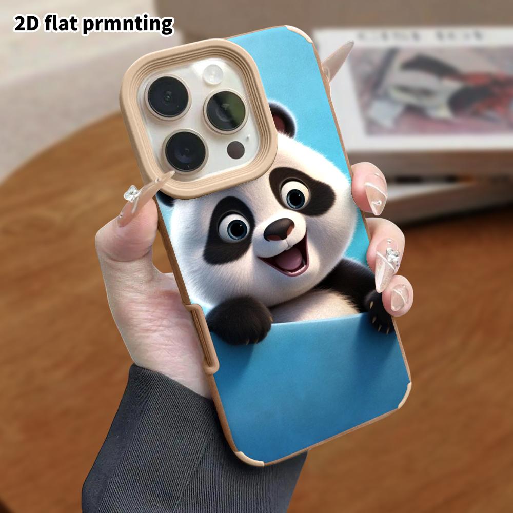 Phone Case: Lambskin 2D Flat Samsung Galaxy A34 A35 M05 M06 S20 S22 S21 FE Plus 5G Protective Case, Peeking Little Panda, Christmas and Halloween Gift