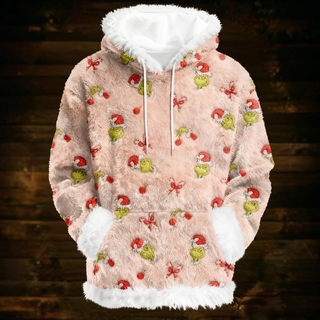 Φούτερ με Κουκούλα Για Γυναίκες Oversized Χειμερινά Βελούδινα Χαριτωμένα Φούτερ Πουλόβερ Μοντέρνα Φθινοπωρινά Χειμερινά Ρούχα