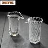 200ml Handmade Blow Bubble Crystal Glass Tea Pitcher Handmade Cha Hai Justice Cup Flower Tea Fair Mug Tableware Craft Supplies