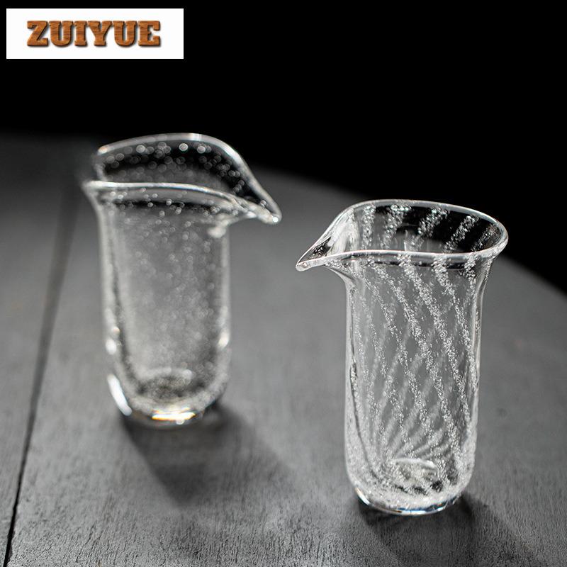 

200ml Handmade Blow Bubble Crystal Glass Tea Pitcher Handmade Cha Hai Justice Cup Flower Tea Fair Mug Tableware Craft Supplies
