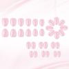 32Pieces/Set Short Oval Press On Nail Glossy Pink Fake Nail ABS Build Natural Looking Manicure Set For Women Party