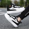 Boys' Lightweight Sneakers 24 Years Autumn and Winter Velcro Leather Waterproof Middle School and Older Children's Students White Shoes Running Shoes