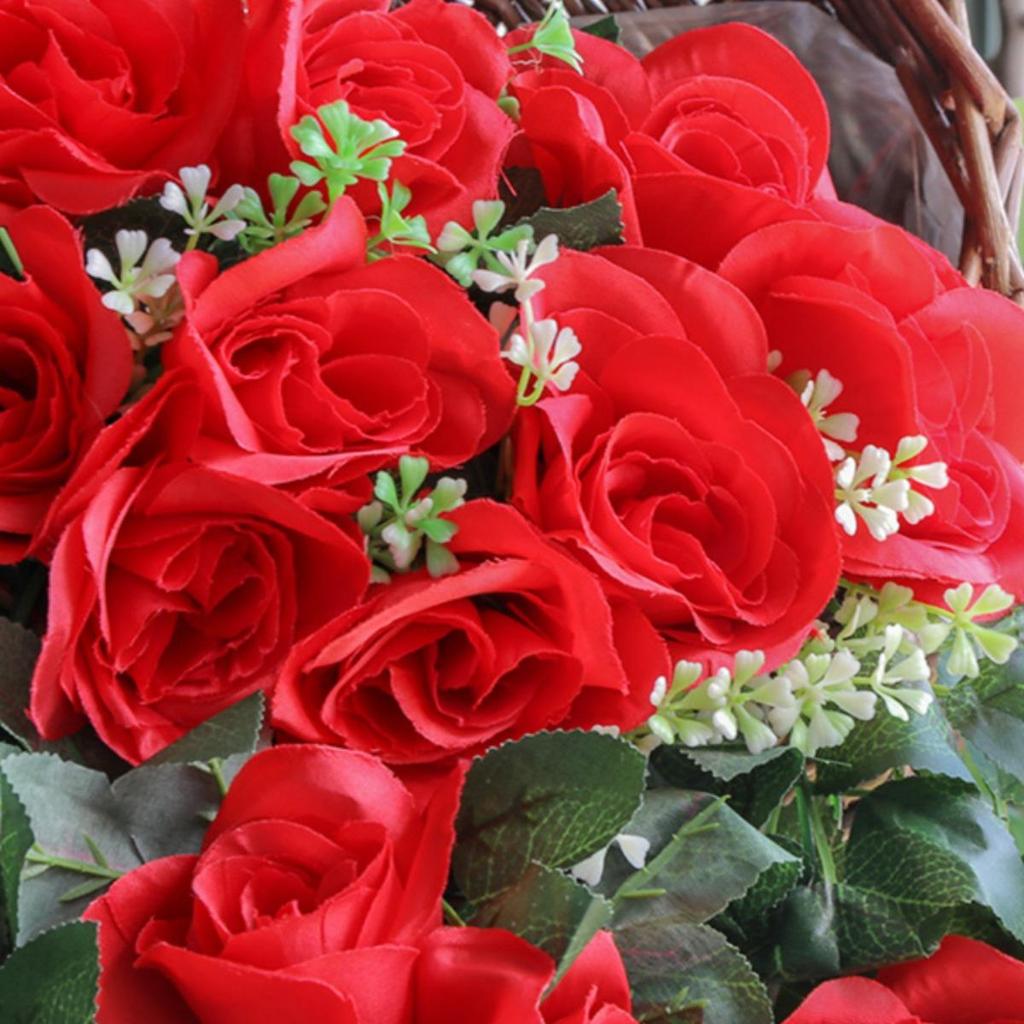 Decorazione con Rampicante di Rose da Appendere a Parete per Interni - Cesto di Fiori Artificiali per Soggiorno