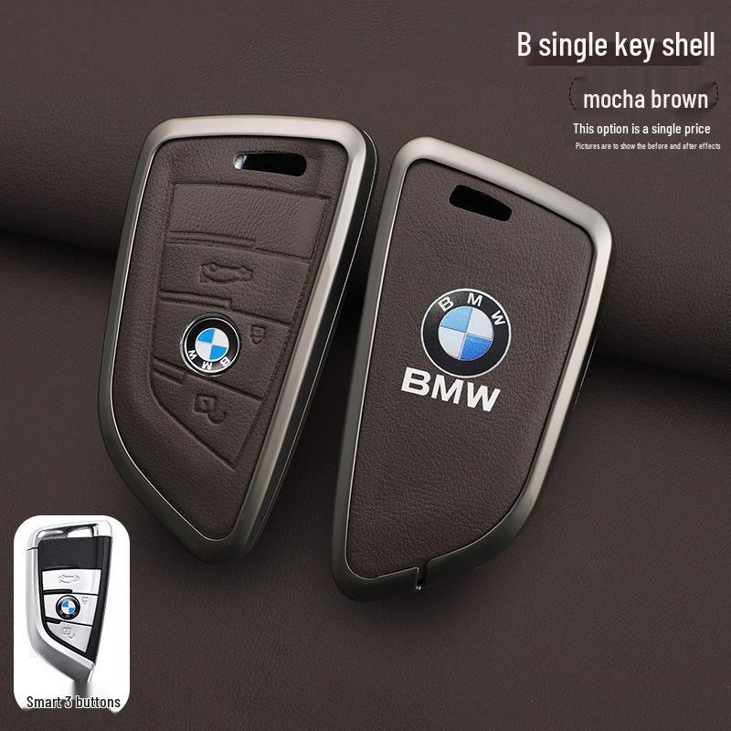 BMW Key Case: Metal Leather for 5 Series 530/525, X3, X5, 7 Series 740, High-End X7.