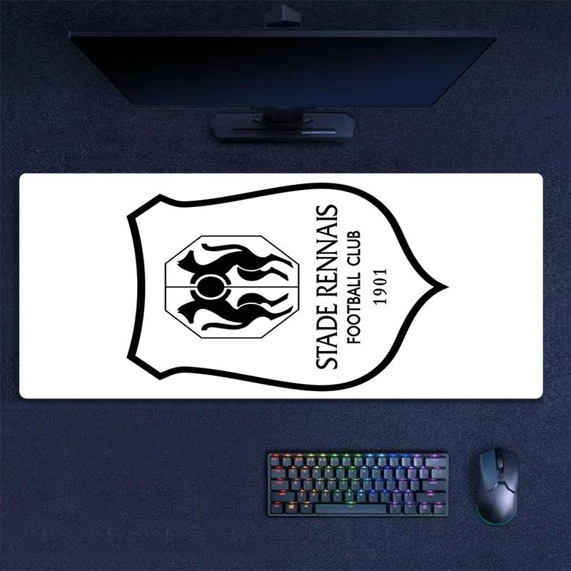 Stade Rennais FC Mouse Pad, Large Gaming Desk Mat, Non-slip XXL Mousepad for Laptop & Tablet, Mini PC Playmat with Stitched Edges