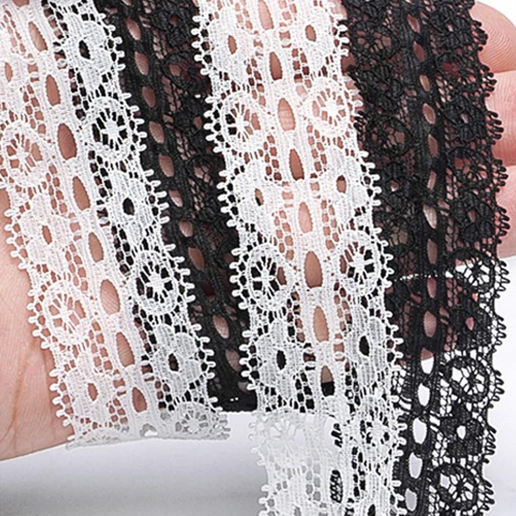 2.9CM Width Black White Lace Braided Shoe Laces Hollow Lace Flat Shoelace Shoe Laces For Ballet Sneakers Shoes Accessories