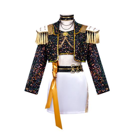 Korean Pop Anime Outfit Girl Troupe Cosplay Costume Skirt Coat Accessories Set