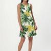 Women's Fashion Beach Dress Sleeveless Round Neck Floral Print Dress
