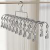 20 Clips Clothes Hanger Windproof Drying Hanger Windproof Stainless Steel Clothes Hanger with 20 Clips Laundry Drying Rack for S