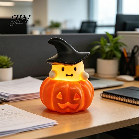 LED Night Light 1/3Pcs Halloween Pumpkin Ghost Light, Spooky Bedside Decorative Lamp, Battery Operated Mini Table for Bedroom Party