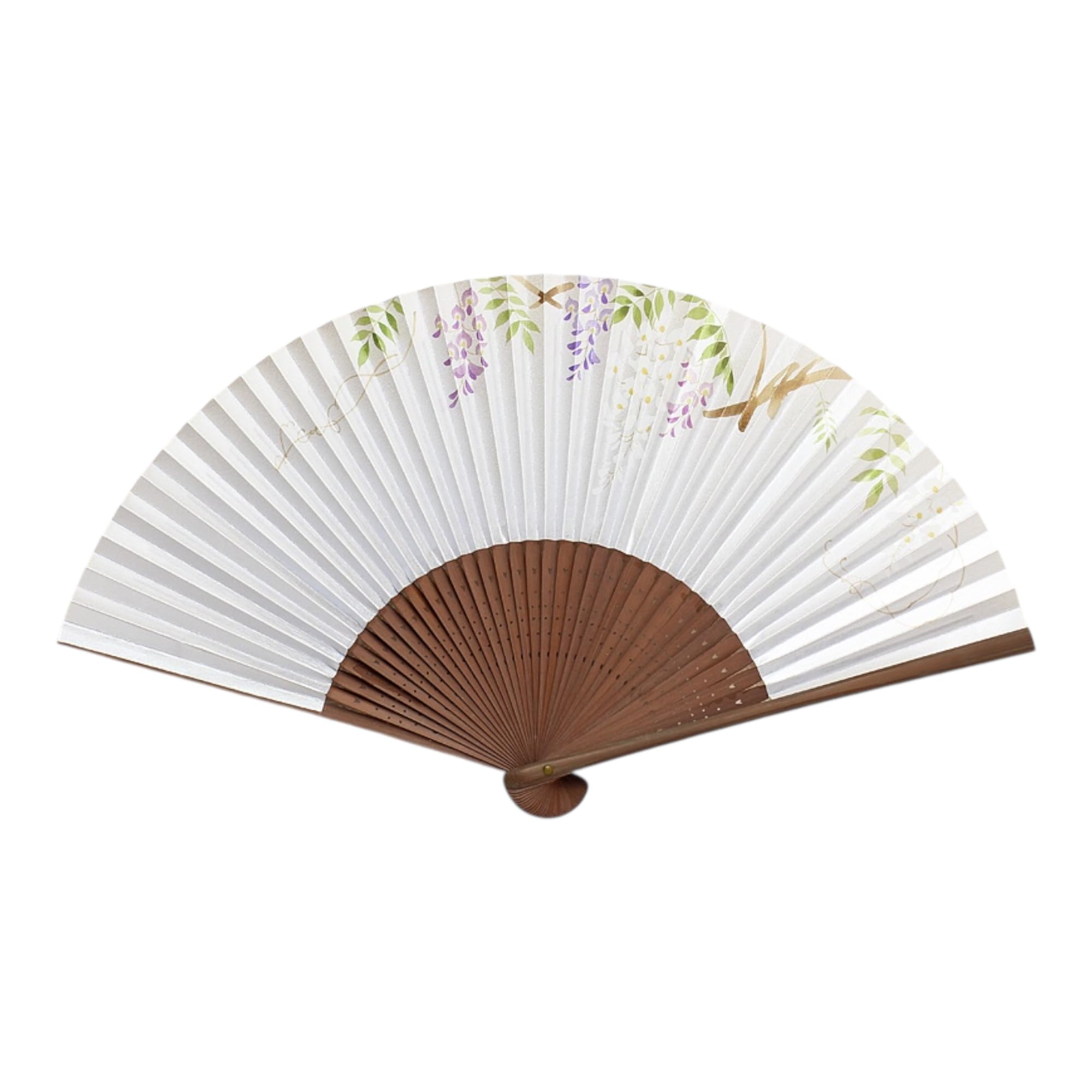 

folding fan with a wisteria floral Made in A perfect gift for women and Crafted with artisanal long x 33cm wide when Kyoto-style pattern. Kyoto,
