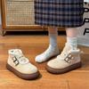Winter Cotton Shoes Women 2026 New Thicken Warm Outdoor Non Slip Snow Boots Comfortable Fashion Buckle Strap Vintage Plush Shoes