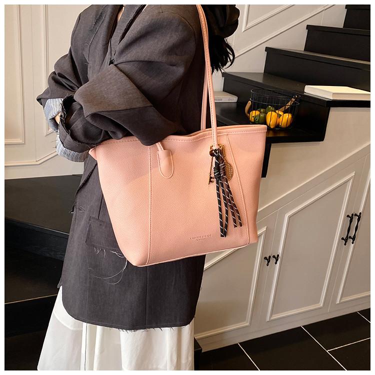 Borsa a Tote di Grande Capacità per Donna in Materiale PU con Chiusura Superiore a Zip per Uso Quotidiano