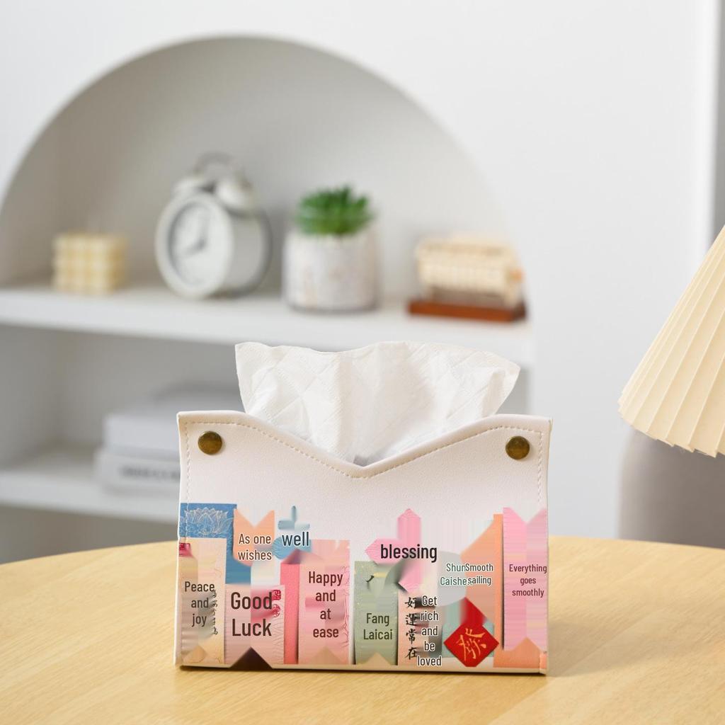 2026 New Year Cartoon Tissue Box Cover for Living Room - Decorative and Convenient Napkin Storage