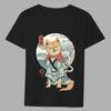 Men's T-shirt Basic Print Short Sleeve Anime Top Japanese Genki Cat Series Casual O-neck Youth Men's Commuter Comfortable Shirt