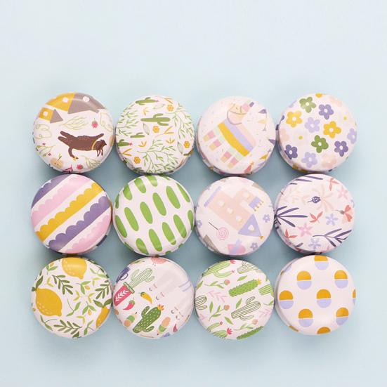 12Pcs/Set Tin Box Widely Used Iron Cute Mini Round Aromatherapy Candle Jar for Candy Tea