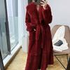 Giacca in finta pelliccia da donna, cappotto medio e lungo, temperamento alla moda, taglia grande larga per coprire la pancia, alla moda